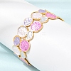 304 Stainless Steel Enamel Flat Round Open Cuff Bangles for Women SA-CBA1A30-03A-G-3