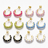 Brass Stud Earrings EJEW-S209-10-1