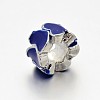 Alloy Enamel Flat Round Large Hole European Beads MPDL-M031-02-2