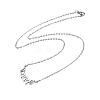 201 Stainless Steel Number 444 with Butterfly Wings Pendant Necklaces NJEW-P332-01B-P-4