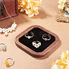 1Pc Wood with Velvet Jewelry Plate ODIS-TA0001-10-4