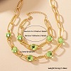 Alloy Plastic Flat Round Link Chain Necklaces & Bracelets Sets FS-WG92727-01-3