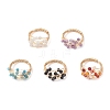 Natural Gemstone Finger Rings RJEW-TA00221-2