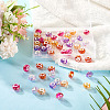 50Pcs 5 Colors Baking Paint Transparent Glass European Beads GPDL-SW0001-01-5