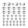 60Pcs Rondelle 925 Sterling Silver Spacer Beads STER-PH0003-08-6