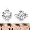 Brass Micro Pave Clear Cubic Zirconia Connector Charms KK-E068-VB338-P-3
