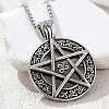 Antique Silver Stainless Steel Pendant Necklaces for Men NE5271-2-1