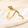 Brass Micro Pave Cubic Zirconia Cuff Rings RJEW-D308-03G-B-3