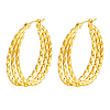 Elegant Stainless Steel Geometric Twist Hoop Earrings for Women's Daily Wear HT4315-5