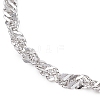 304 Stainless Steel Singapore Chain Bracelet Makings AJEW-JB01322-02-S-3