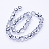Electroplate Transparent Glass Beads Strands EGLA-E045-H01-2