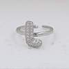 Brass Micro Pave Clear Cubic Zirconia Cuff Rings FS-WG17FF6-12-1