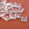 Rectangle Alloy Glass Pendants X-GLAA-Q047-18x25-01P-1