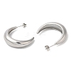 Non-Tarnish 304 Stainless Steel Crecent Moon Stud Earrings EJEW-B026-05P-2