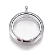 Flat Round Alloy Rhinestone Magnetic Locket Pendants LS-PALLOY-WH0069-01-P-2