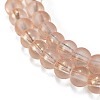 Frosted Transparent Glass Bead Strands GLAA-P065-6mm-05-4