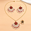 Alloy Rhinestone Pendant Necklaces & Earrings Sets for Women WGE8301-13-1