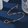 Ion Plating(IP) 304 Stainless Steel Paperclip Chain Bracelets BJEW-O186-02G-5