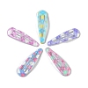 10Pcs 5 Colors Tartan Pattern Epoxy Resin Snap Hair Clip PHAR-P009-01C-2