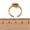 Hollow Flower 304 Stainless Steel Cuff Ring Components STAS-P454-03B-G-3