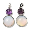 Opalite & Natural Amethyst Pendants G-G147-06P-06-1