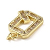 Brass Micro Pave Cubic Zirconia Pendants KK-V014-01G-17-2