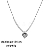 Staniless Steel 3D Cube Bead Heart Pendant Necklaces VK6442-4