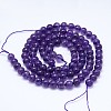 Round Natural Amethyst Bead Strands G-L446-12-2