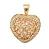 Brass Micro Pave Cubic Zirconia Pendants KK-K401-05B-G-1
