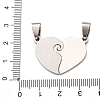 304 Stainless Steel Rhinestone Split Pendants STAS-F368-21P-3