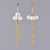 Eco-Friendly Glass Pearl Dangle Stud Earrings EJEW-JE03813-4
