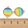 Rack Plating Brass Pave Rainbow Color Resin Connector Charms KK-M290-03C-G-3