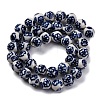 Handmade Blue and White Porcelain Beads Strands PORC-I027-03J-2