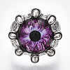 Adjustable Alloy Glass Finger Rings RJEW-T006-03E-2