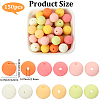 Rubberized Style Imitated Silicone Acrylic Beads MACR-PA0001-06B-03-2