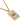 304 Stainless Steel Curb Chain Rectangle with Constellation Pendant Necklaces PW-WG0F5D0-11-1