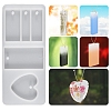 Rectangle and Heart DIY Silicone Pendant Molds PW-WG77152-01-3