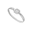 Square 304 Stainless Steel Micro Pave Clear Cubic Zirconia Bangles FS-WG8C862-02-1