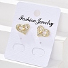 Brass Stud Earrings EJEW-S247-01B-G-2