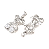 Brass Micro Pave Clear Cubic Zirconia Pendants CU-CBAA571-19P-2