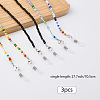 3Pcs 3 Colors Glass Beaded Eyeglasses Chains AJEW-DJ0004-39-2