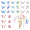 40Pcs 8 Styles Opaque & Transparent Cellulose Acetate Beads RESI-TA0003-51-2