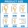 110Pcs 5 Styles Zinc Alloy Lobster Claw Clasps FIND-ME0001-79G-2