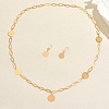 Vintage Iron Coin Pendant Necklace & Earring Set for Women Party and Formal Wear DS6175-5