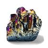Electroplated Natural Druzy Quartz Crystal Cluster Ornaments RABO-PW0001-179B-1