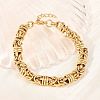 304 Stainless Steel Byzantine Chain Bracelets for Women Men BJEW-H643-09G-1