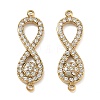 304 Stainless Steel Micro Pave Clear Cubic Zirconia Connector Charms CU-CBAF0F8-04G-1