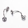 Tarnish Resistant 304 Stainless Steel Stud Earring Settings STAS-N0006-02P-1