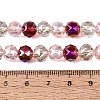 Electroplate Transparent Glass Beads Strands EGLA-Q135-8MM-C11-5