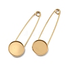 304 Stainless Steel Safety Pin Brooch Base Settings STAS-A142-02C-G-1